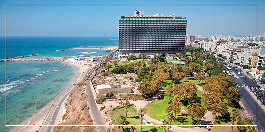 Hilton Hotel and Independence Park, Hayarkon Street, Tel Aviv, Israel