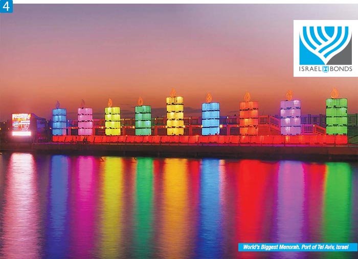 Israel Bonds Canada Tribute Cards Front - World’s Biggest Menorah, Port of Tel Aviv