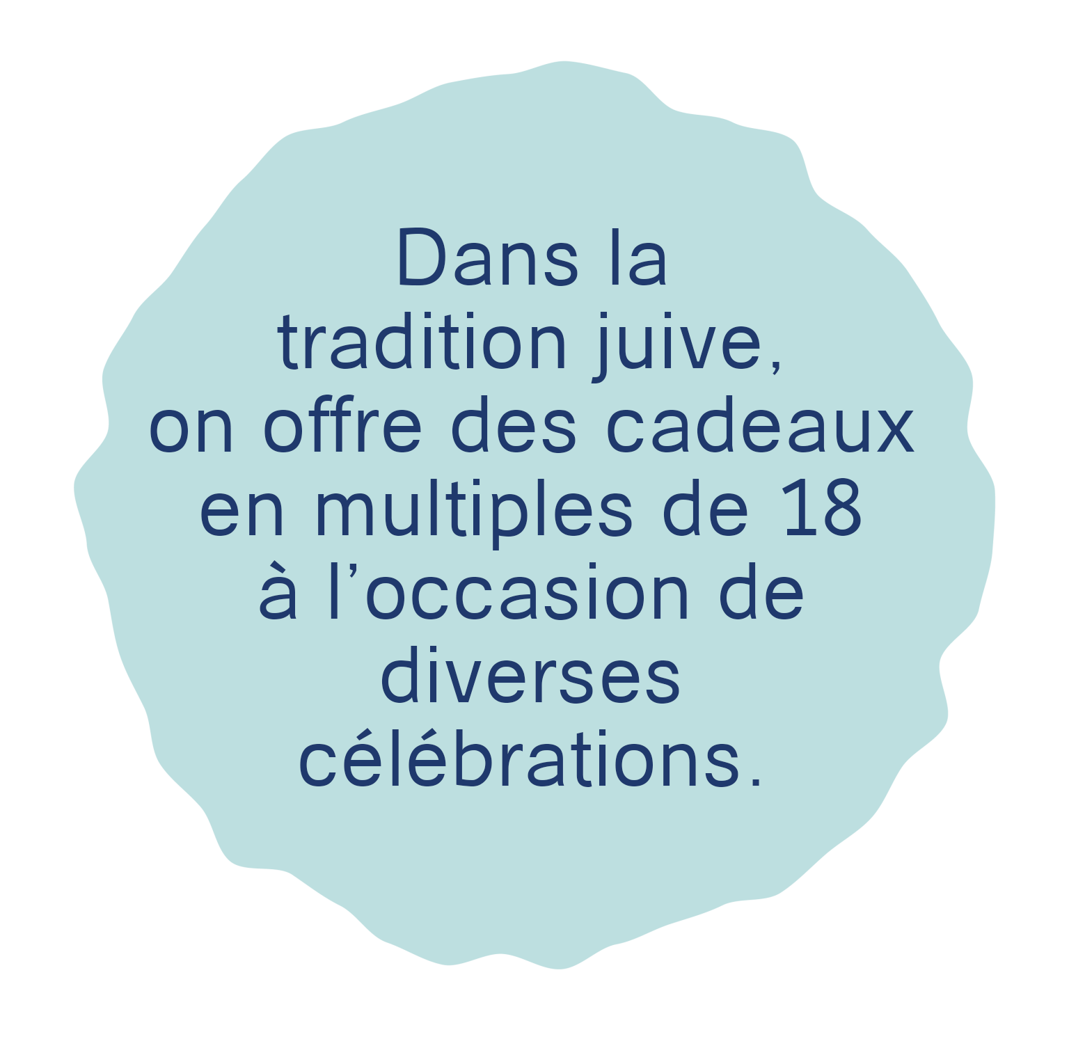 Dans la tradition juive, on offre des cadeaux en multiples de 18 à l’occasion de diverses célébrations.